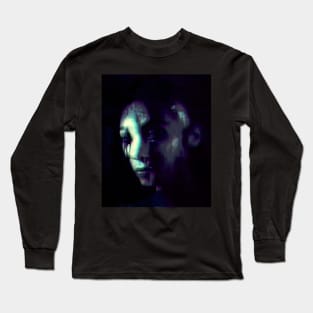 Monster, dark side in its protective state. Beautiful but dark, girl. Partially bald. Violet, white. Long Sleeve T-Shirt